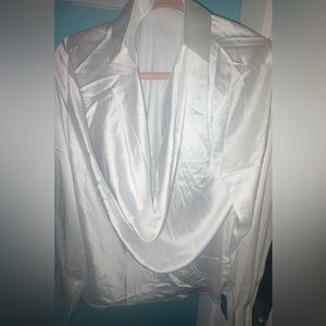Cupshe White Satin Blouse